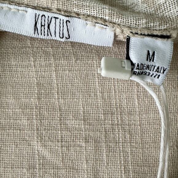 KAKTUS Beige 100% Cotton Cardigan Duster Top One Tie Made in Italy Medium - Picture 5 of 8